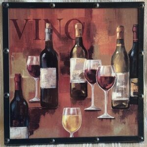 Vintage Style Wine Trivet Wall Hanging Decor 8x8 Tuscan Kitchen Art